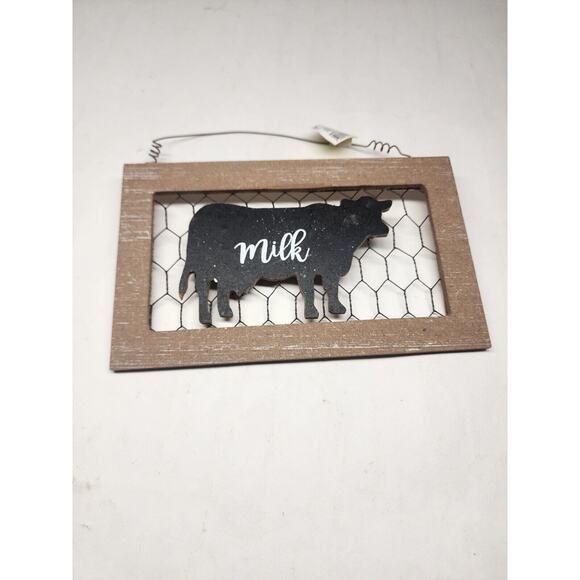 Cow Milk Farmhouse Sign Wall Decor About 8" X 5" - Picture 1 of 2
